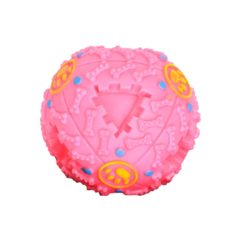 Pet Treat Dispenser Ball Toy, Squeaky Dog Chew Toy Ball, Dog Snack Dispenser Teething Training Tool, 1PC