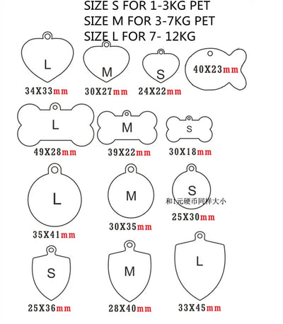 Stainless Steel Dog Id Tag Personalized Engraved Double Sided Pet Name Tag Circle Bone