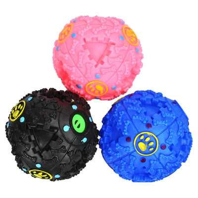 Pet Treat Dispenser Ball Toy, Squeaky Dog Chew Toy Ball, Dog Snack Dispenser Teething Training Tool, 1PC