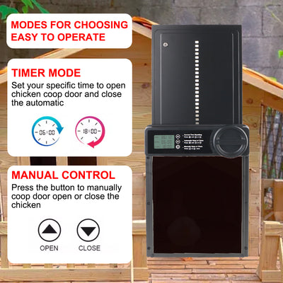 Anti-Pinch Function Small Pet Supplies Retractable Door LCD Display Safety Gate Automatic Chicken Coop Door Controlled Open