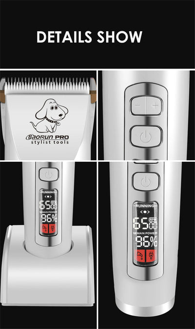 BaoRun P9 Dog HairClipper Professional LCD Screen Pet Cat Clippers Electric Grooming Trimmer Rechargeable Haircut Machine Animal