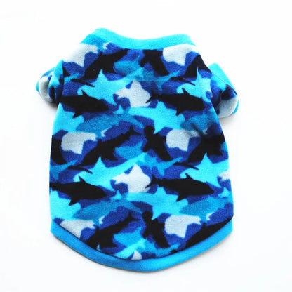 Warm Fleece Pet Dog Clothes Cute Skull Printed Pet Coat Puppy Dogs Shirt Jacket French Bulldog Pullover Camouflage Dog Clothing PawPrint Treasures