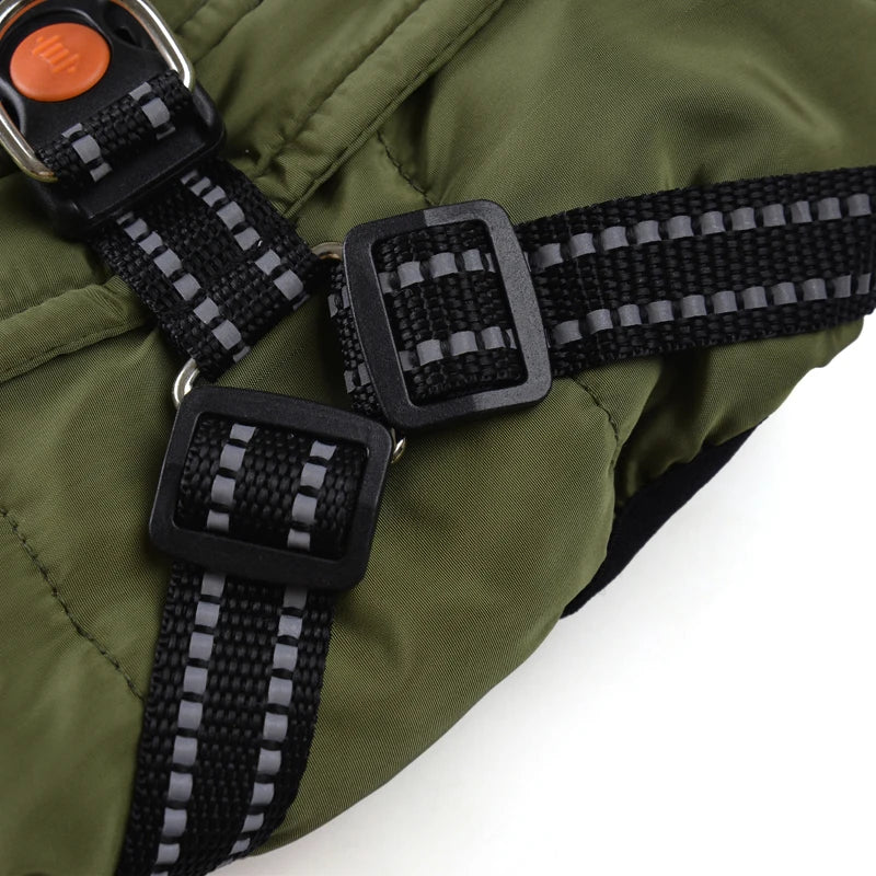 Winter Dog Clothes For Small Dogs Warm Puppy Pet Vest Jacket With Harness Reflective Adjustable Dog Coat Chihuahua Clothing