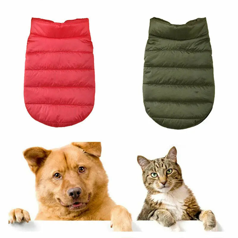 Pet Dog Padded Vest Jacket Warm Clothes Puppy Pet Clothes Winter Sleeveless Coat Clothing For Dogs Costume Vest Apparel PawPrint Treasures