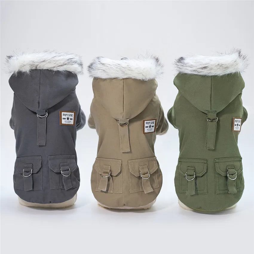Warm Pets Dog Clothes Cotton Russia Winter Thicken Jacket Coat Costumes Hoodies Clothes for Small Puppy Dogs Clothing XXL Cheap PawPrint Treasures