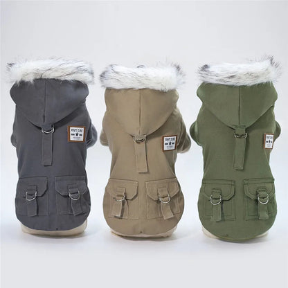 Warm Pets Dog Clothes Cotton Russia Winter Thicken Jacket Coat Costumes Hoodies Clothes for Small Puppy Dogs Clothing XXL Cheap PawPrint Treasures