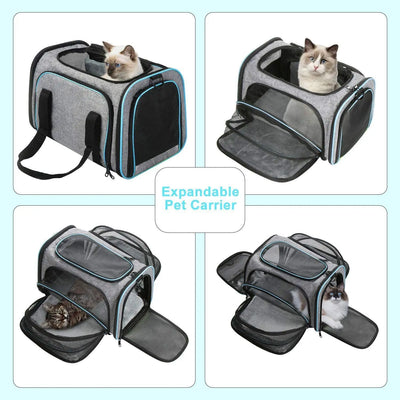 Pet Carriers Four Sides Expanded Dog Carriers Pet Car Travel Bag Expandable Pet Cat Puppy Dog Bag Slings Tote For Small Animals