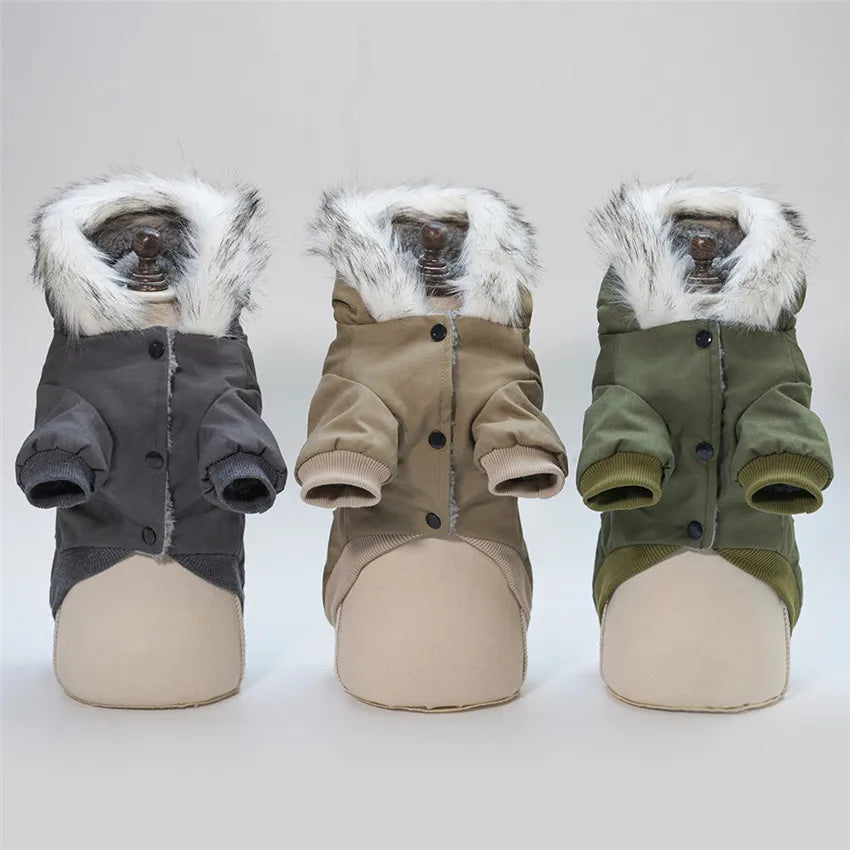 Warm Pets Dog Clothes Cotton Russia Winter Thicken Jacket Coat Costumes Hoodies Clothes for Small Puppy Dogs Clothing XXL Cheap PawPrint Treasures