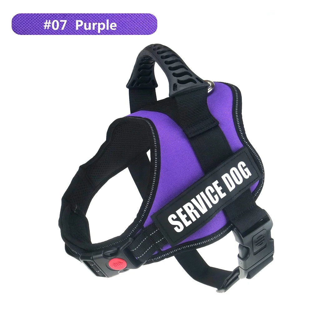 Reflective Nylon Pet Dog Harness All Weather Service Dog Vest Padded Adjustable Safety Vehicular Lead For large medium small Dog