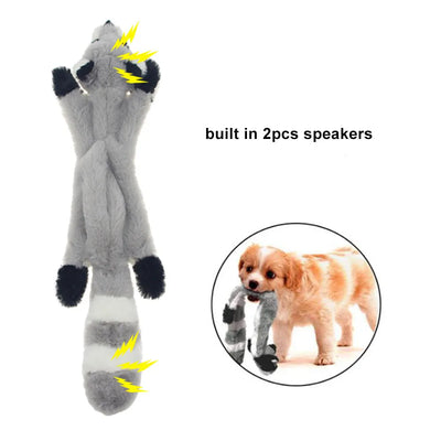 Skinny No Stuffing Squeaky Plush Dog Chew Toys Cute Simulated Animal Shape Dog Chewing Toy Durable Pet Puppy Toy with Squeakers