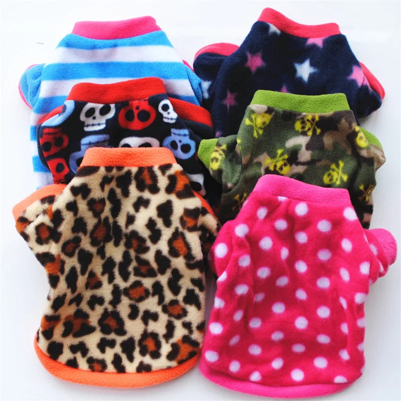 Warm Fleece Pet Dog Clothes Cute Skull Printed Pet Coat Puppy Dogs Shirt Jacket French Bulldog Pullover Camouflage Dog Clothing PawPrint Treasures