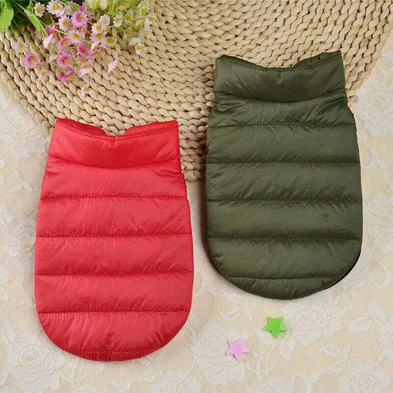 Pet Dog Padded Vest Jacket Warm Clothes Puppy Pet Clothes Winter Sleeveless Coat Clothing For Dogs Costume Vest Apparel PawPrint Treasures