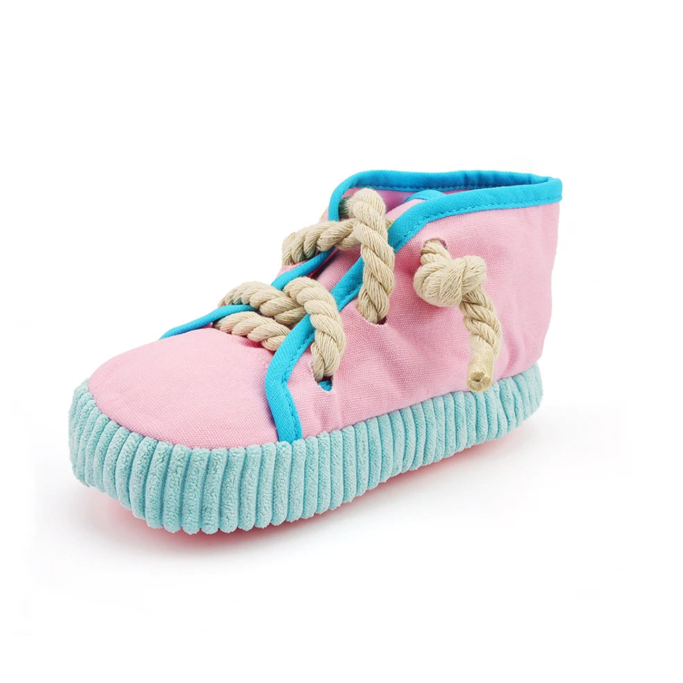Bite Resistant Shoes Pet Toy Cats Squeak Bite-resistant Clean Teeth Rope Chew Dog Toy For Puppy
