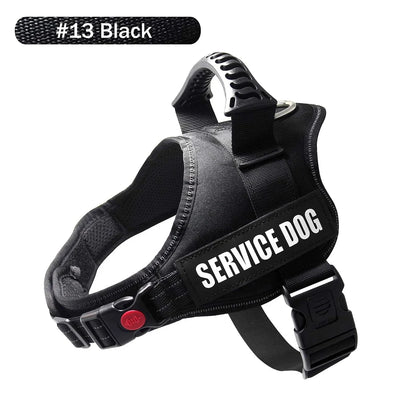 Reflective Nylon Pet Dog Harness All Weather Service Dog Vest Padded Adjustable Safety Vehicular Lead For large medium small Dog