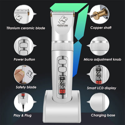 BaoRun P9 Dog HairClipper Professional LCD Screen Pet Cat Clippers Electric Grooming Trimmer Rechargeable Haircut Machine Animal
