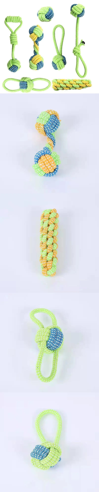 Interactive Cotton Rope Dog Toys, Mini Chew Ball & Toothbrush Toy for Puppy Teeth Cleaning, Durable Pet Accessories for Small to