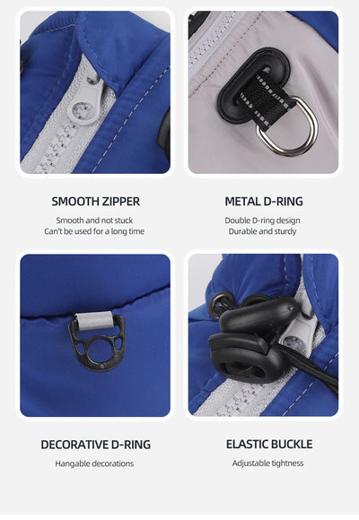 Winter Clothes for Dogs Windproof Cotton Clothing for Pets Rainproof Large Dogs Coat Reflective Overall Dog Leash Pet Clothing