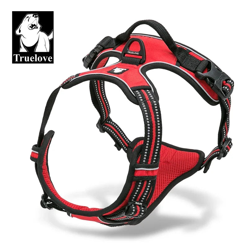 Truelove Reflective Nylon large pet Dog Harness  TLH5651 All Weather  Padded  Adjustable Safety Vehicular  leads for dogs pet