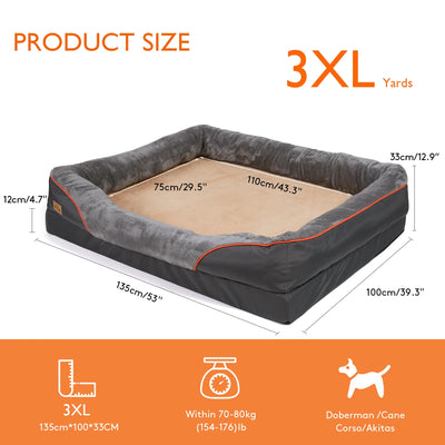 Large Dog Bed Soft Comfortable Warm Fleece Anti-Allergy Pet Bed with Removable Washable Cover Waterproof