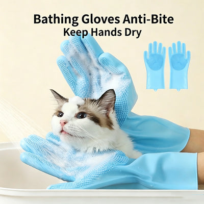 Pet Bathing Gloves for Dogs And Cats Thickened Anti-Scratch Bite Proof Shampooing Tool for Teddy Golden Retriever Bathing Gloves