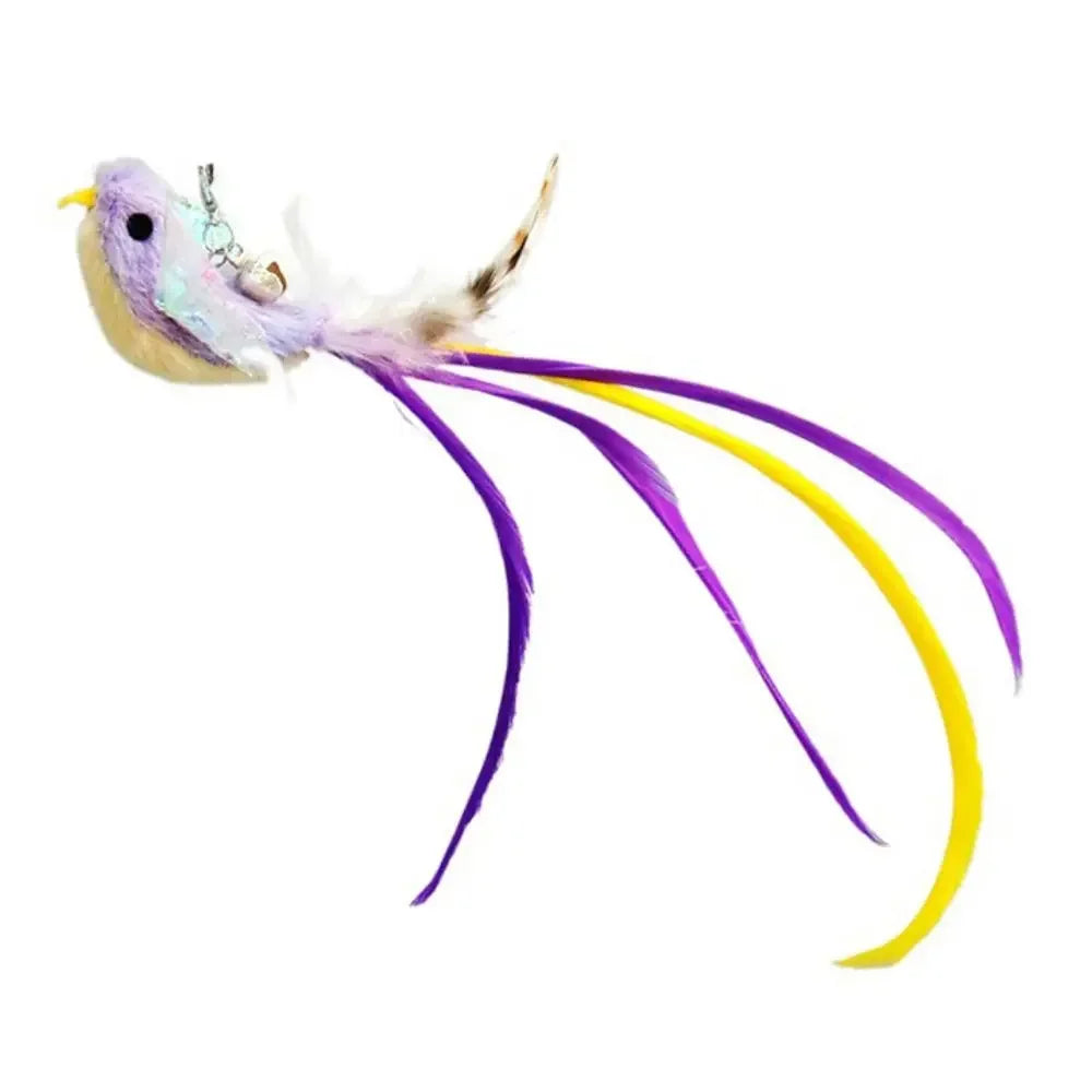 Funny Simulation Feather da Bird Cat Toy Interactive Sucker Kitten Toy Playing Teaser Wand Replacement Head Toy Pet Supplies