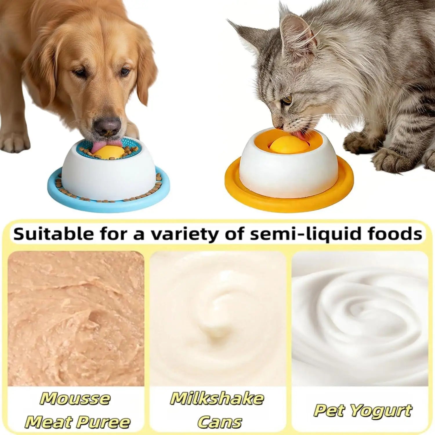 Liquid Slow Dog Bowls Anti-slip Ball-shaped Bone Soup Dog Licking Bowl Licking Bowl for Healthy Eating Non-Slip and Anti-Chokin