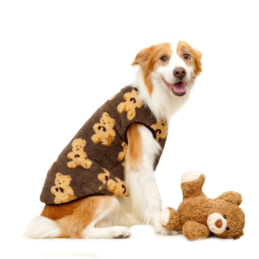 M-7XL Pet Warm Flannel Clothes Winter Dog Cat Coat Pet Clothes 5-35kg Bichon French Bulldog Clothes Pajamas PawPrint Treasures