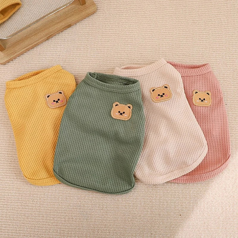 Dog Vest Pet Cat Clothing Four Colors Of Polyester Fabric Breathable Sweat Resistant Easy To Clean Fun Viewing PawPrint Treasures