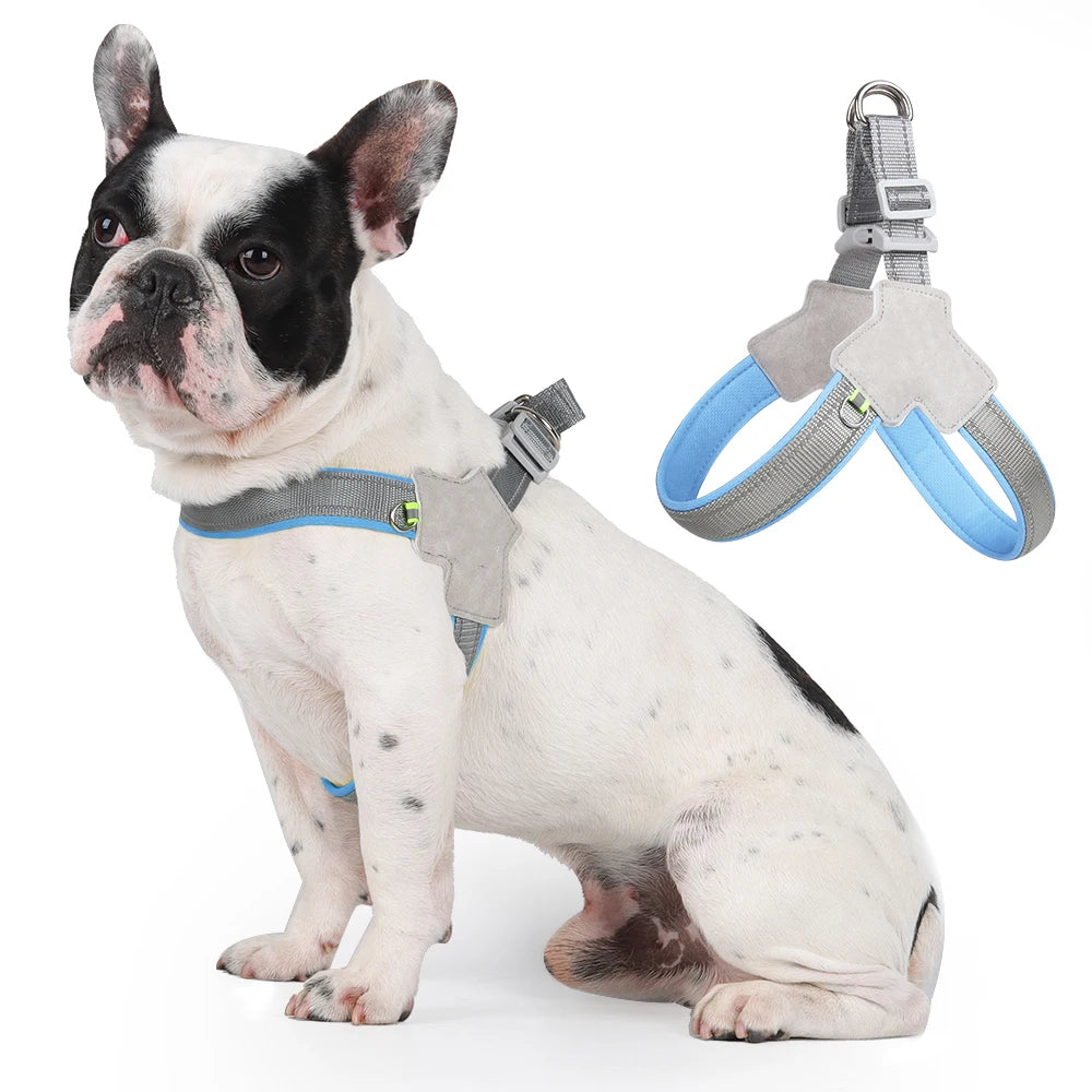 Reflective Pet Dog Harness For Small Medium Large Dogs Adjustable Nylon Pet Chest Strap No Pull Coller Harness Bulldog Supplies