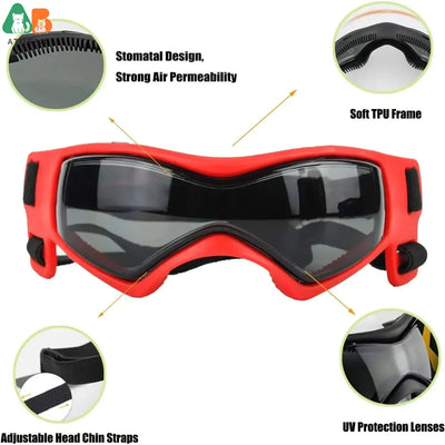 ATUBAN Dog Goggles for Small Breed Dog Sunglasses Dog UV Sunglasses Windproof Soft Frame Adjustable Straps for Small Dogs Puppy