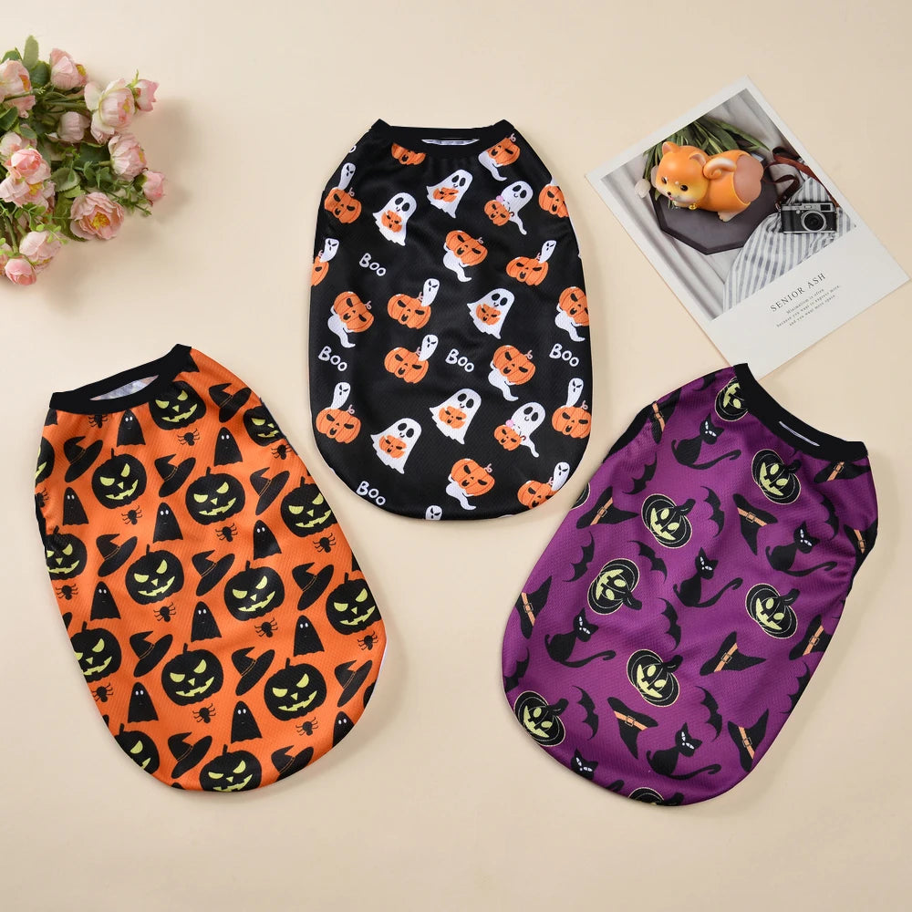 Dog Clothes for Small Medium Dogs Cats Halloween Pumpkin Paw Print Puppy Vests Chihuahua Yorkies Costumes Pet Party Clothing PawPrint Treasures