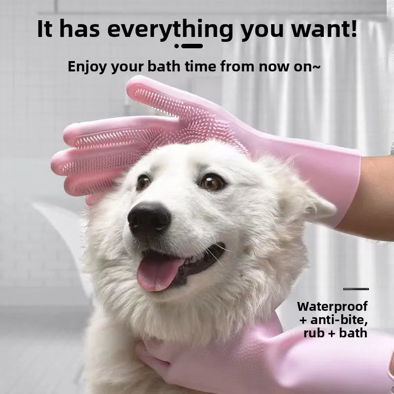 Pet Bathing Gloves for Dogs And Cats Thickened Anti-Scratch Bite Proof Shampooing Tool for Teddy Golden Retriever Bathing Gloves