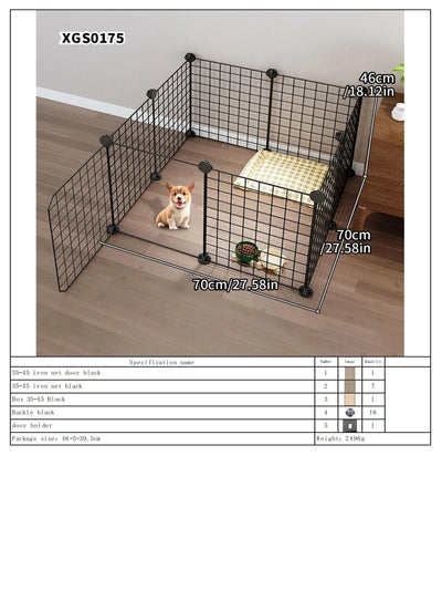 Dog Fence Small Size Dogs Home Indoor One Bedroom One Bathroom Pet Fence Kennel with Toilet Area Anti-Jailbreak Dog Cage