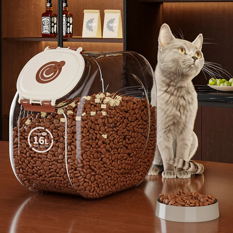 Large Capacity Pet Food Storage Tank Cat Dog Food Storage Bucket Thickened Sealed Moisture-proof Organizer Insectproof Container