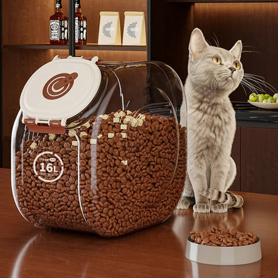 Large Capacity Pet Food Storage Tank Cat Dog Food Storage Bucket Thickened Sealed Moisture-proof Organizer Insectproof Container