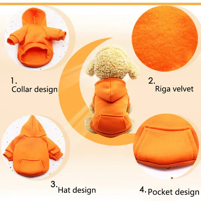 Pet Dog Clothes For Small Dogs Clothing Warm Clothing for Dogs Coat Puppy Outfit Pet Clothes for Large Dog Hoodies Chihuahua PawPrint Treasures