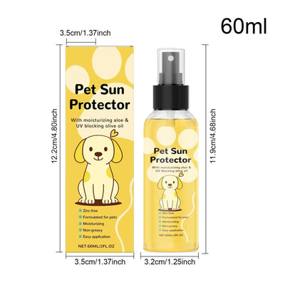 60ml Pet Sunscreen Spray Cat Supplies Dog Sunscreen Moisturizing For Hot Day Outdoor Activities Including Beach Pool Swimming