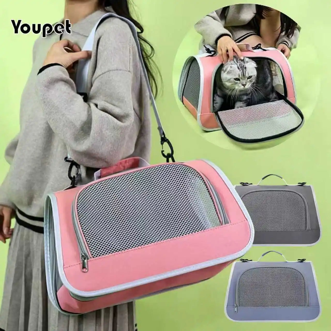 Pet Outing Portable Cat Dogs Handbag Summer Breathable Carrier Travel Puppy Kitten Single Shoulder Bag Pet Carrying Bag Supplie