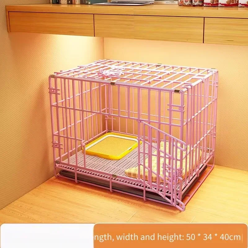 Large Space House For Dogs Pet Supplies Pet Villa Dog Cage With Toilet Tray Puppy House Iron Mesh Dog Cage Indoor Duplex Luxury PawPrint Treasures