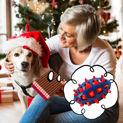 1/2Pcs Squeaky Dog Chew Toys Interactive Puppy Chew Ball Comfortable Rubber Dog Ball Toys Pet Chew Toy for Teething Cleaning