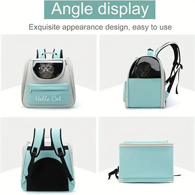 Large Capacity Collapsible Pet Backpack Carrier, Breathable Mesh Vent Travel Bag with Secure Zipper for Cats and Small Dogs