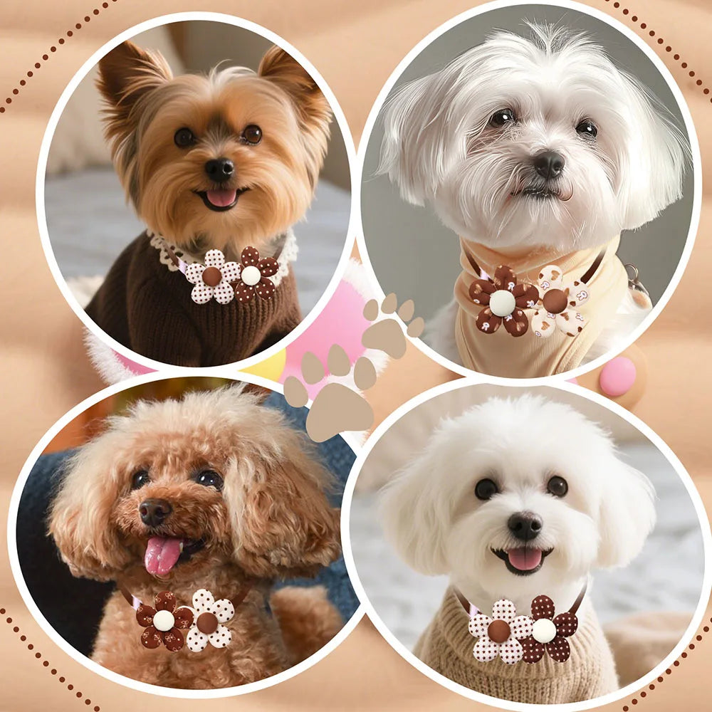 50 Bulk Dog Bowties Cute Flower For Pet Grooming Decoration Summer Small Dog Cat Bow Tie Collar Adjustable Dogs Grooming
