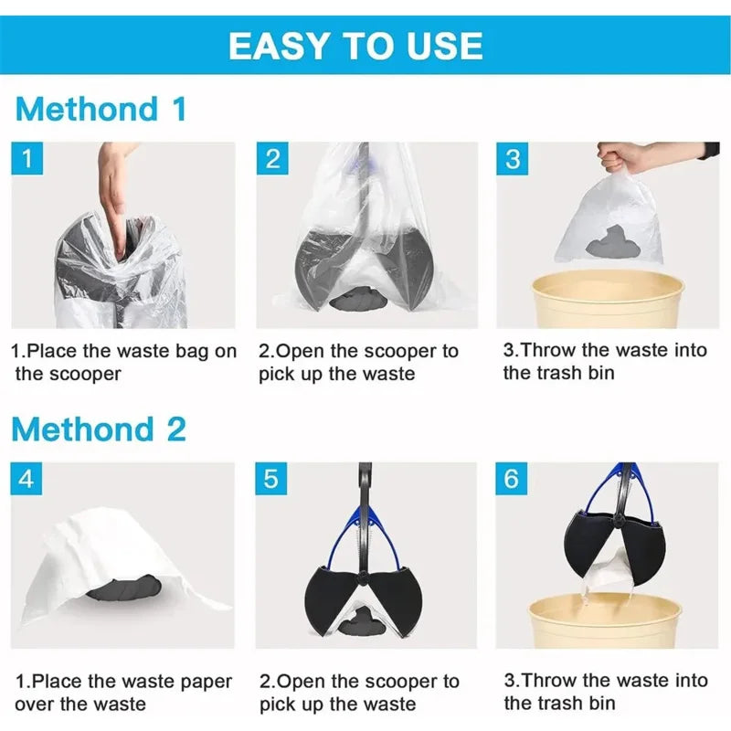 Pet Poop Picker Long Handle Foldable Dog Poop Scoop Outdoor Cleaning Tool Dog Waste Cleaning Supplies