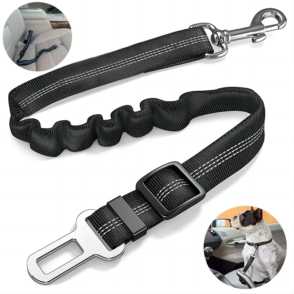 Elastic Nylon Dog Seat Belt for Small Large Dogs Adjustable Reflective Durable Lead Puppy Travel Car Safety Rope Dog Harness