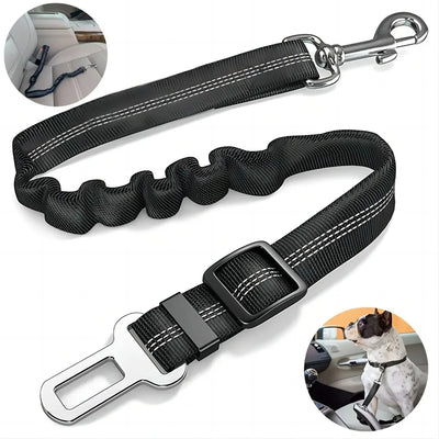 Elastic Nylon Dog Seat Belt for Small Large Dogs Adjustable Reflective Durable Lead Puppy Travel Car Safety Rope Dog Harness