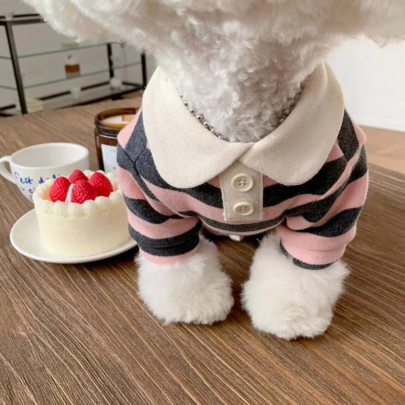Fashion Pet Dog Striped Shirt Summer Puppy Clothes Cute Cat Vest Breathable Dog Thin Shirt Pet Kitten Clothing Chihuahua Clothes PawPrint Treasures