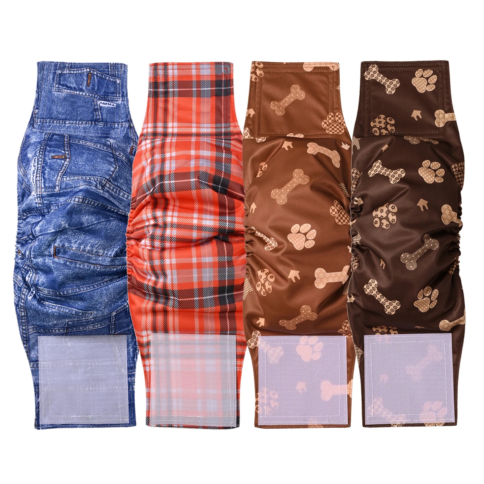 Ohbabyka 4Pack Washable Belly Bands for Male Dogs Reusable Adjustable Male Dog Diaper High Absorbing Belly Bnad for Small Dogs
