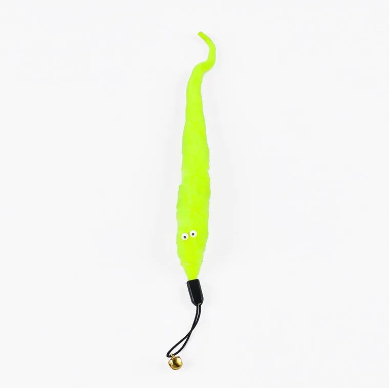 3 Pcs Cat Larva Toy Replacement Set Featuring Soft  Curved Insects With Bells Suitable For Interactive Catching Rods Indoor Cats