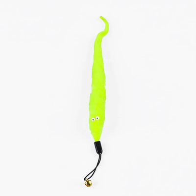 3 Pcs Cat Larva Toy Replacement Set Featuring Soft  Curved Insects With Bells Suitable For Interactive Catching Rods Indoor Cats