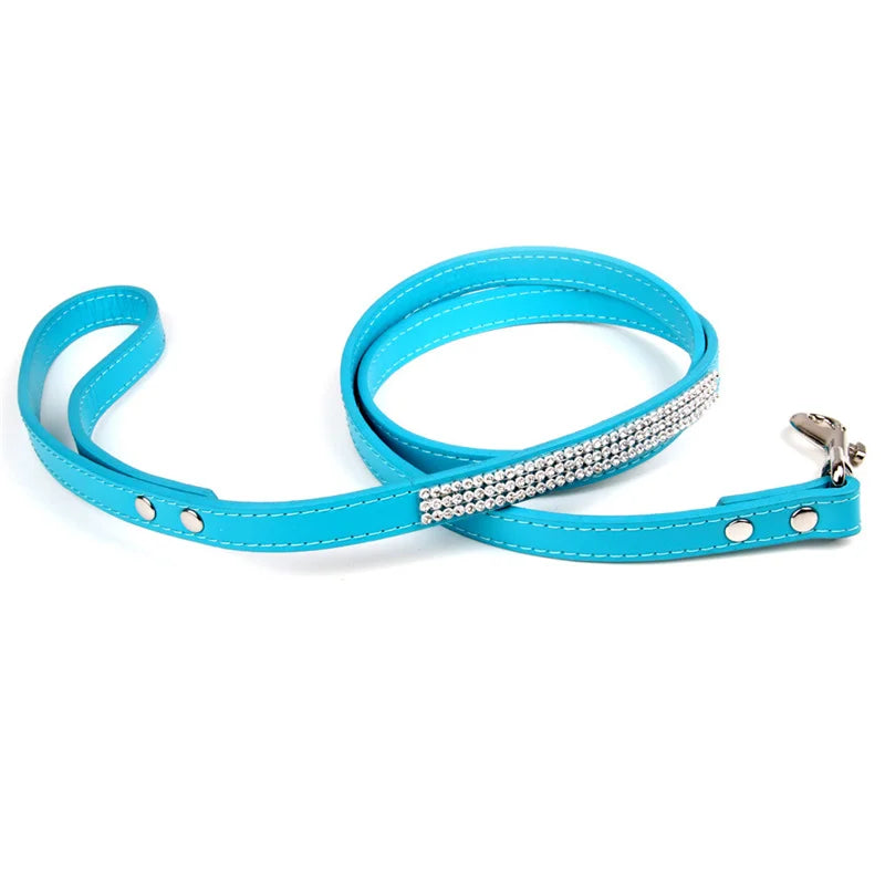 Fashion Rhinestone Dog Leash Pet Bling Shiny Cat Puppy Walking Leashes Lead for Small Dogs Cats Chihuahau Yorkshire Teddy 120cm